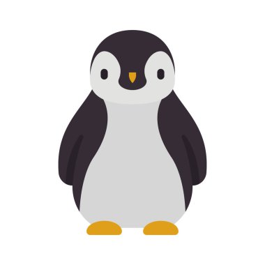 Beyaz arkaplandaki penguen, vektör 