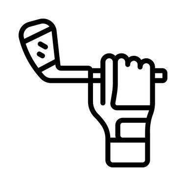 Golf Kulübü web simgesi vektör illüstrasyonu tutuluyor