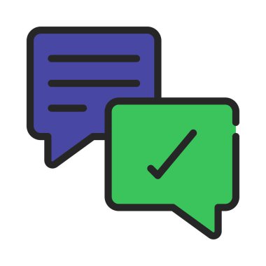 Konuşma web simgesi vektör illüstrasyonunu tamamla