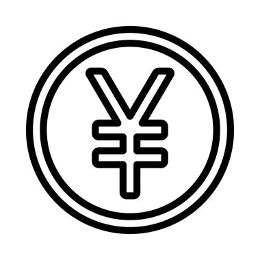 Yen para birimi işaret vektör illüstrasyonu