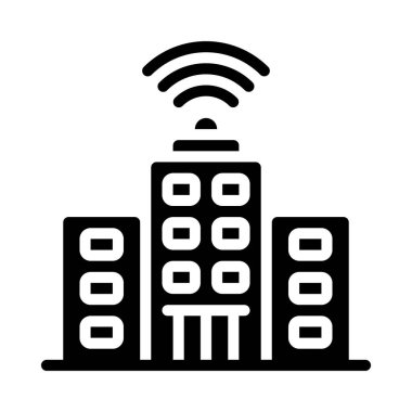 akıllı şehir web simgesi vektör çizimi
