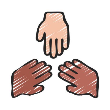 Takım Çalışması Eller Web simgesi vektör çizimi