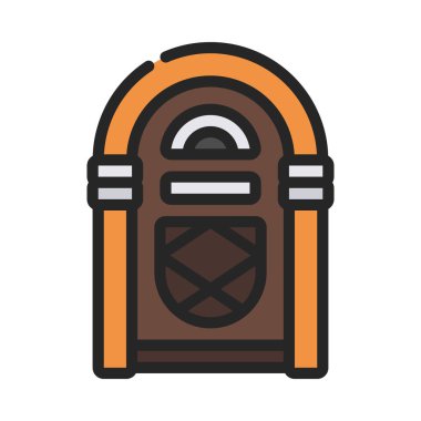 Juke Kutusu Web simgesi vektör illüstrasyonu