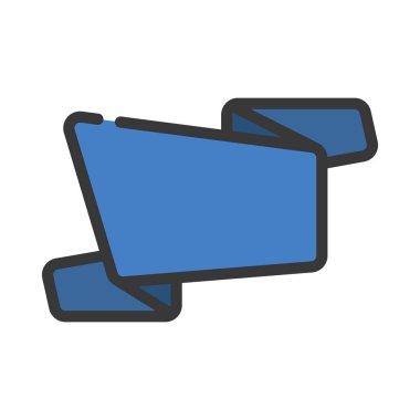 Sharp Modern Ribbon web simgesi vektör illüstrasyonu