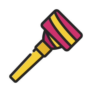 Doğum günü Üfleme Oyuncağı Web simgesi vektör illüstrasyonuName