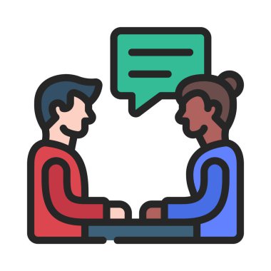 İş Buluşma Web simgesi vektör illüstrasyonu