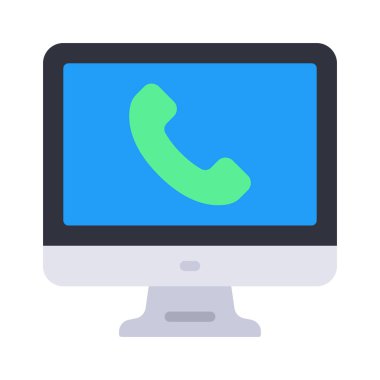 Bilgisayar Çağrısı simgesi, vektör illüstrasyonu 