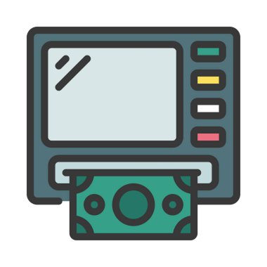 atm web simgesi vektör illüstrasyonu