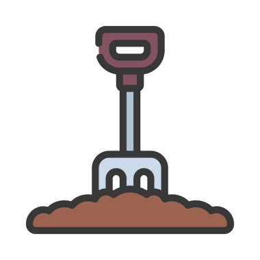 Yerdeki Büyük Çatal ağ ikonu vektör çizimi