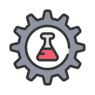 Kimya Mühendisliği web simgesi vektör çizimi