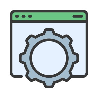 Web Sitesi Yönetim simgesi, vektör illüstrasyonu