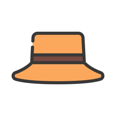 Fedora Şapka vektör düz simge       