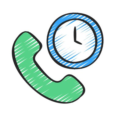 Saat web simgesi vektör illüstrasyonlu telefon