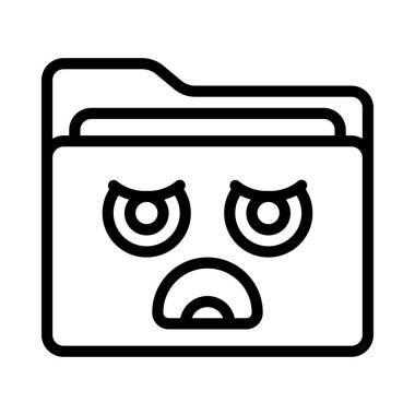 Üzgün Yüz Dizini simgesi, vektör illüstrasyonu 