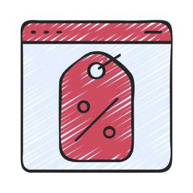 Çevrimiçi Satış web simgesi vektör illüstrasyonu