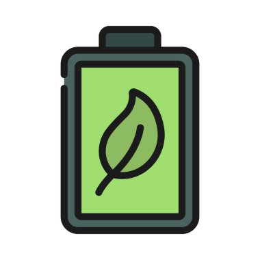 Eko Batarya ağ ikon vektör çizimi