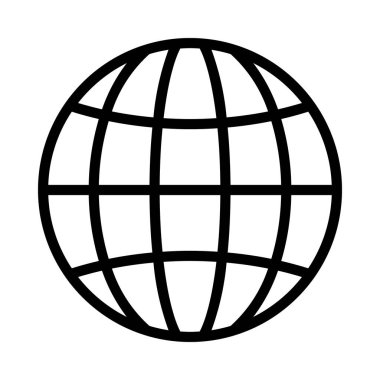 Beyaz arkaplanda dünya simgesi vektör illüstrasyonu 