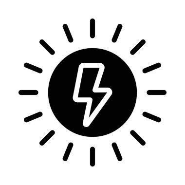 Güneş enerjisi ağ ikonu vektör illüstrasyonu