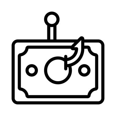 Para Phishing web simgesi vektör illüstrasyonu