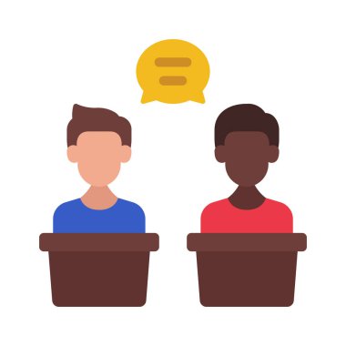 Tartışma Daimi web simgesi vektör illüstrasyonu