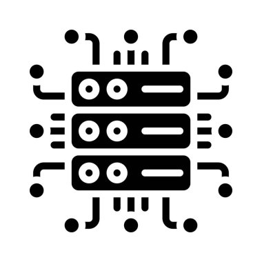 sunucu web simgesi vektör illüstrasyonu