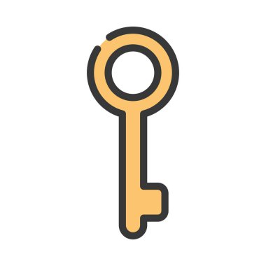 Bir Prong Key web simgesi vektör çizimi