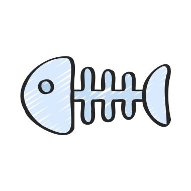 Balık İskeleti Web simgesi vektör illüstrasyonu