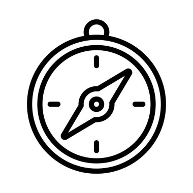 Beyaz arka plan üzerinde pusula simgesini vektör çizim