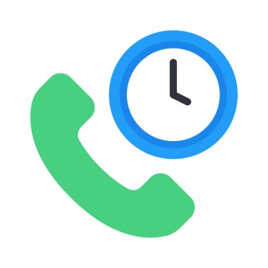 Saat web simgesi vektör illüstrasyonlu telefon