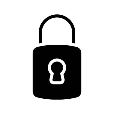 Yuvarlak Kilit düz vektör simgesi tasarımı 