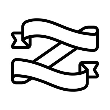 Gevşek Dalgalı Kurdele Ağ ikonu vektör çizimi