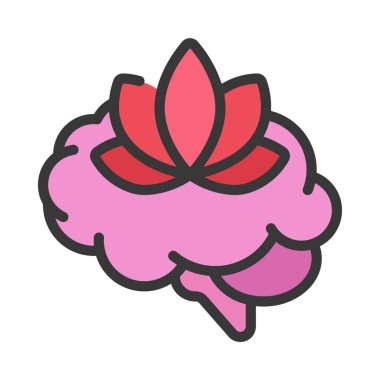 Zihinsel Rahatlama Web simgesi vektör illüstrasyonu