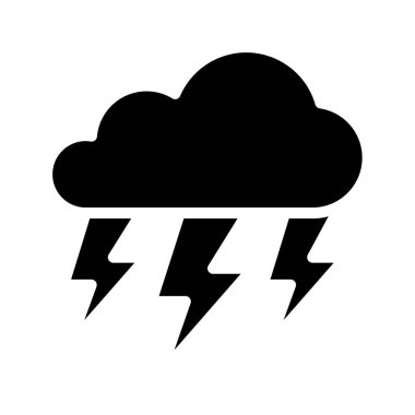 Şimşek Bulutu ikon vektör çizimi
