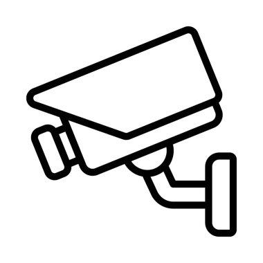 Güvenlik kamerası ikonu. ana hatlı cctv kamera vektör simgesi 