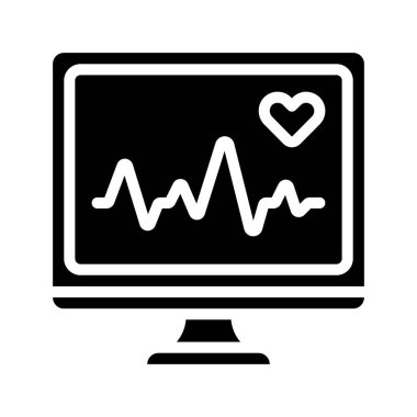 Bilgisayar Kalbi İzleyici simgesi, vektör illüstrasyonu 