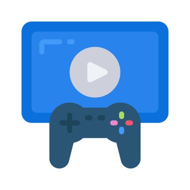 Oyun Video Web simgesi vektör illüstrasyonu
