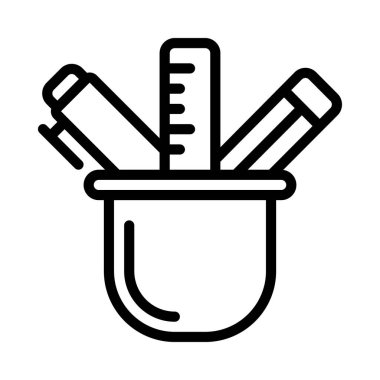 Okul Tedariği Web simgesi vektör illüstrasyonu