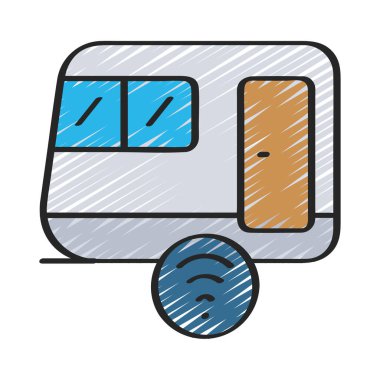 Otomatik Karavan düz simgesi, vektör illüstrasyonu