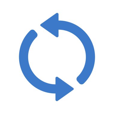 Döngü Okları simgesi beyaz arkaplanda izole edildi. vektör.