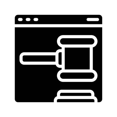 Çevrimiçi Hukuk Web simgesi vektör illüstrasyonu