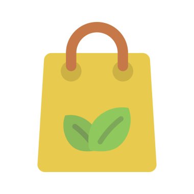 Eko Alışveriş Torbası Web simgesi vektör illüstrasyonu