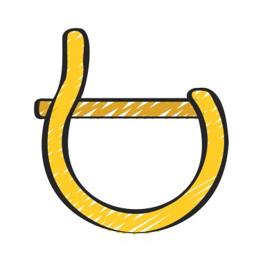 İngilizce Kilit Küpe Web simgesi vektör çizimi