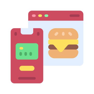 Mobil Gıda Ödeme Ağı vektör illüstrasyonu