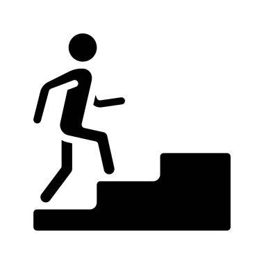 Man tırmanıyor Adımlar Web simgesi vektör ilüstrasyonu