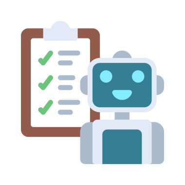 Robot simgesi, vektör illüstrasyonu basit tasarım