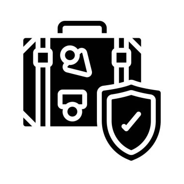 Seyahat Sigortası web simgesi vektör çizimi
