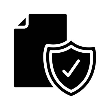 Güvenli Belge simgesi, vektör illüstrasyonu 