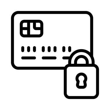 Güvenli Kredi Kartı web simgesi vektör illüstrasyonu
