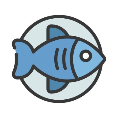 Peskatarian web simgesi vektör illüstrasyonu