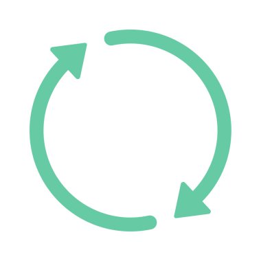 Döngü Okları simgesi beyaz arkaplanda izole edildi. vektör.